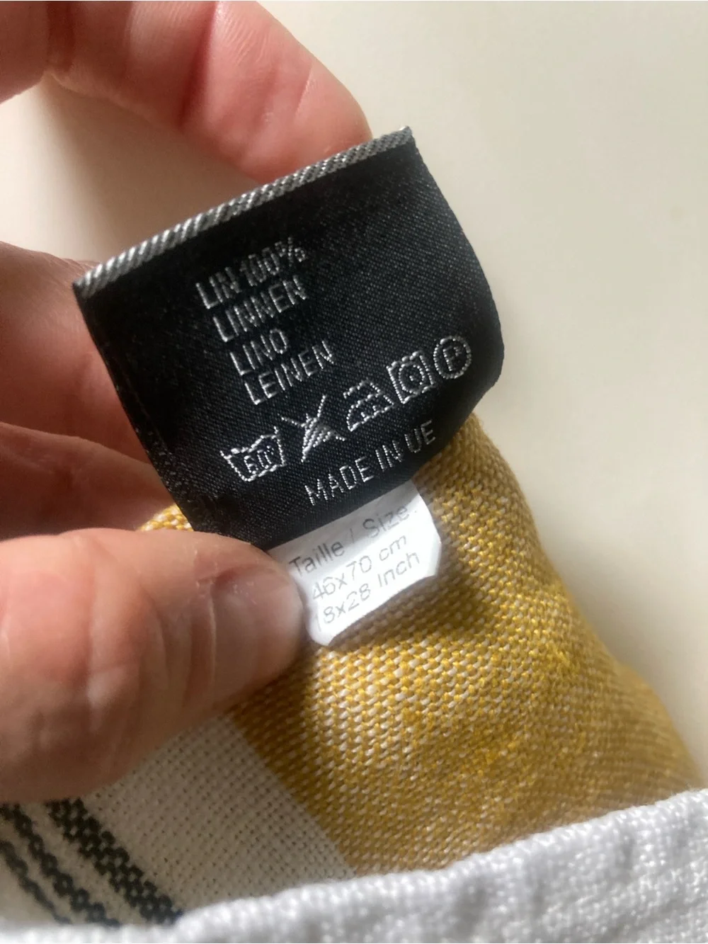Harmony 100% Linen Sweden Dish towels set 5 18”x28” magnolia yellow white stripe